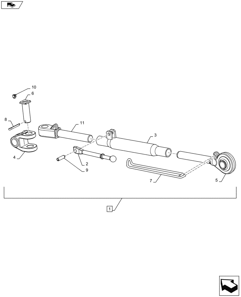 Схема запчастей Case IH PUMA 130 - (35.120.07[01]) - VAR - 331970 - TOP LINK - CAT 2 - FLEXIBLE - C7395 (35) - HYDRAULIC SYSTEMS