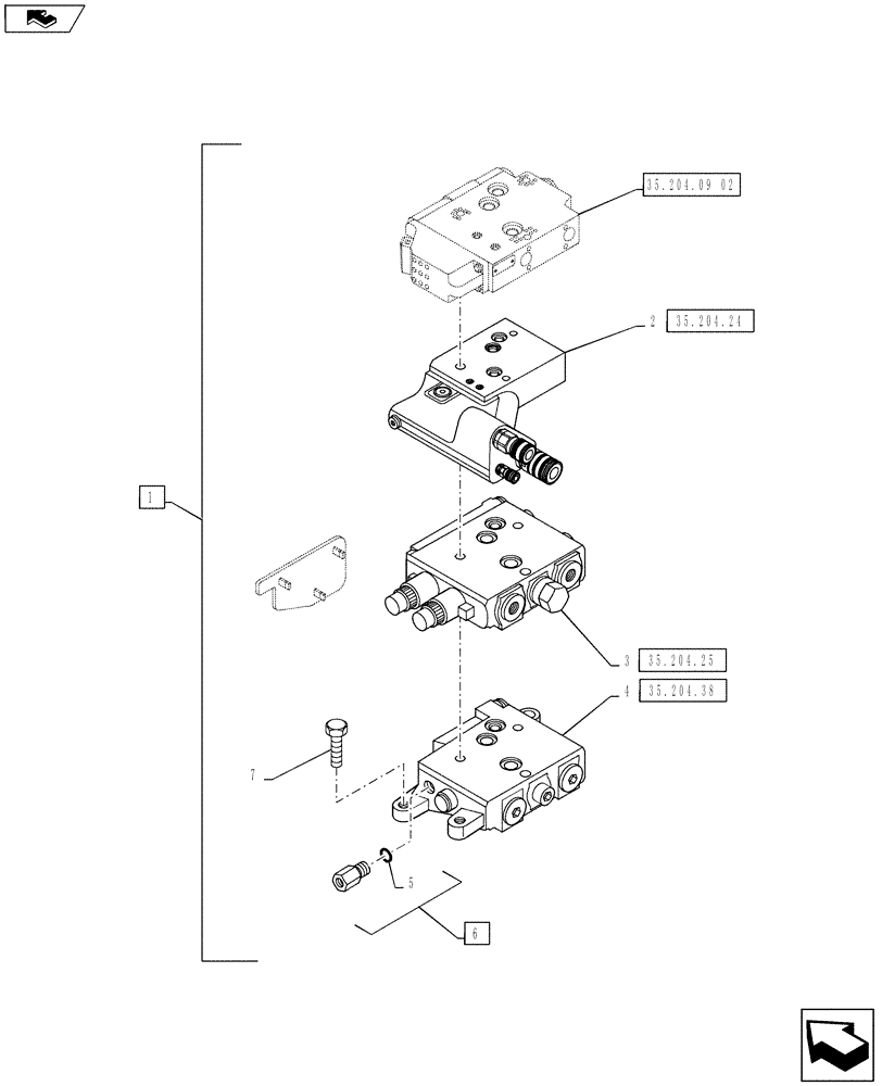 Схема запчастей Case IH PUMA 130 - (35.204.09[03]) - VAR - 743686, 331856 - EHR CONTROL VALVE - VALVE SECTIONS & QUICK COUPLERS - 3 VALVE W/ POWER BEYOND - 3 VALVE W/ POWER BEYOND (35) - HYDRAULIC SYSTEMS