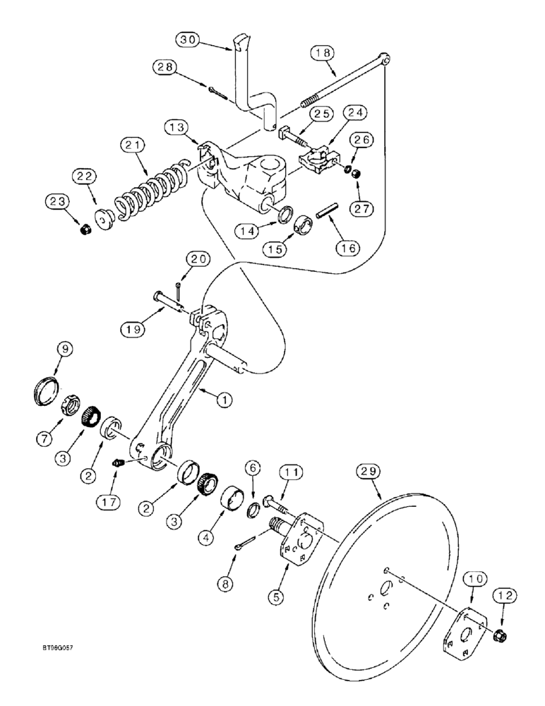Схема запчастей Case IH 145 - (09-09) - ROLLING COULTER, HEAVY DUTY SPRING CUSHION TYPE, WITH CAST MOUNTING ARM (09) - CHASSIS/ATTACHMENTS