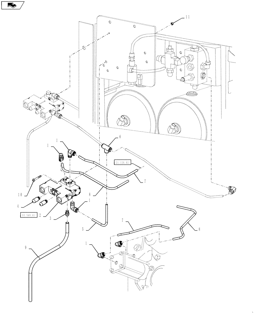 Схема запчастей Case IH TITAN 3030 - (36.200.03) - AUXILIARY TRANSMISSION, PNEUMATIC SHIFTING (36) - PNEUMATIC SYSTEM