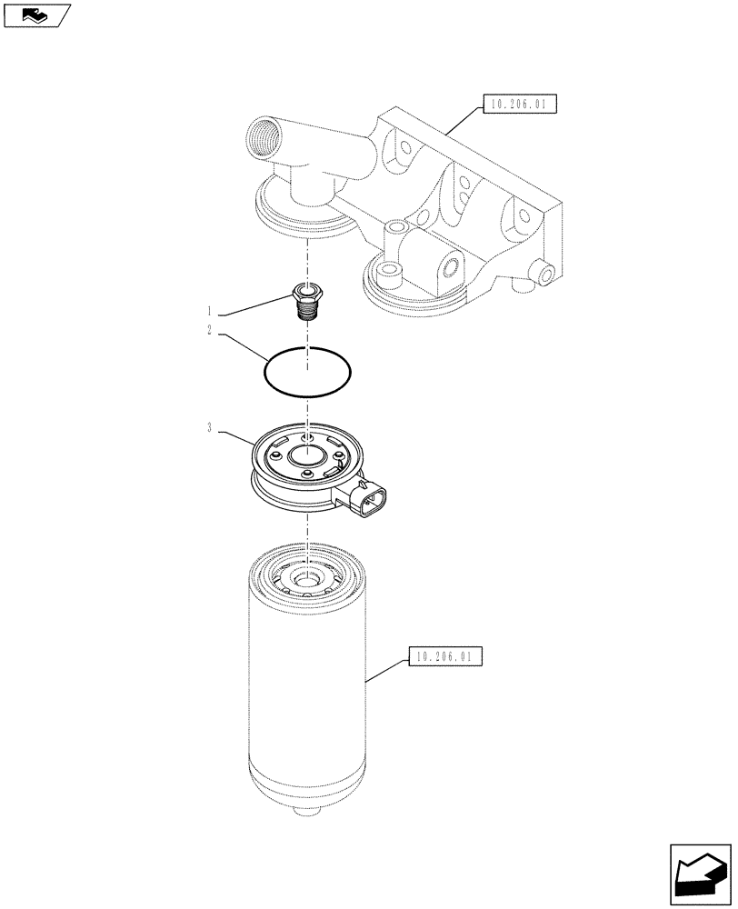 Схема запчастей Case IH PUMA 130 - (10.206.02) - FUEL FILTER, HEATER (10) - ENGINE