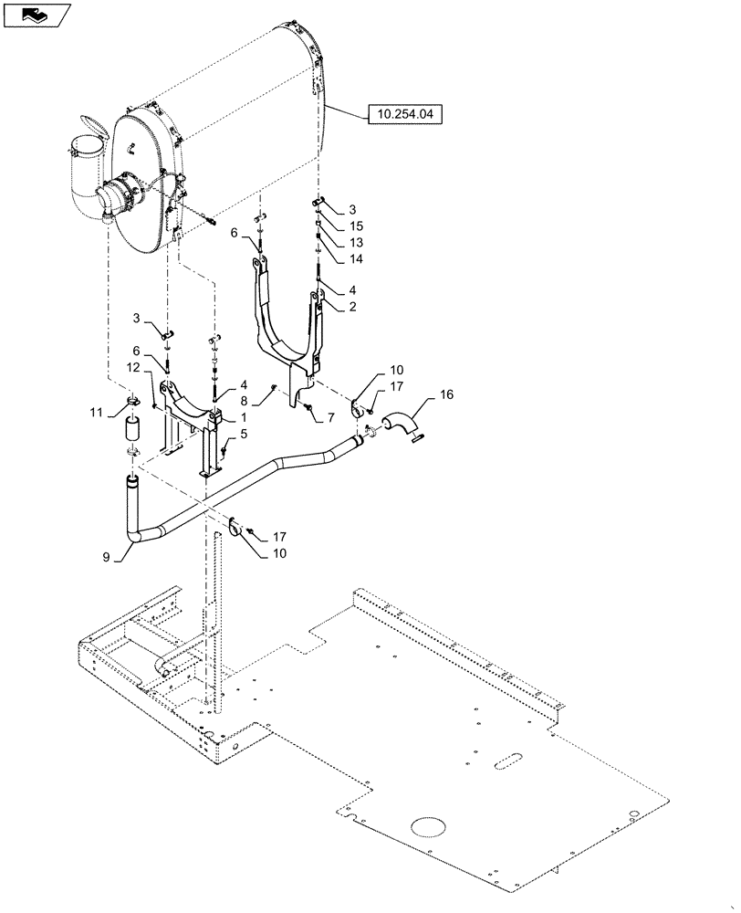 Схема запчастей Case IH 9230 - (10.254.04[02]) - EXHAUST/MUFFLER 82/9230 T4 CONTINUED (10) - ENGINE