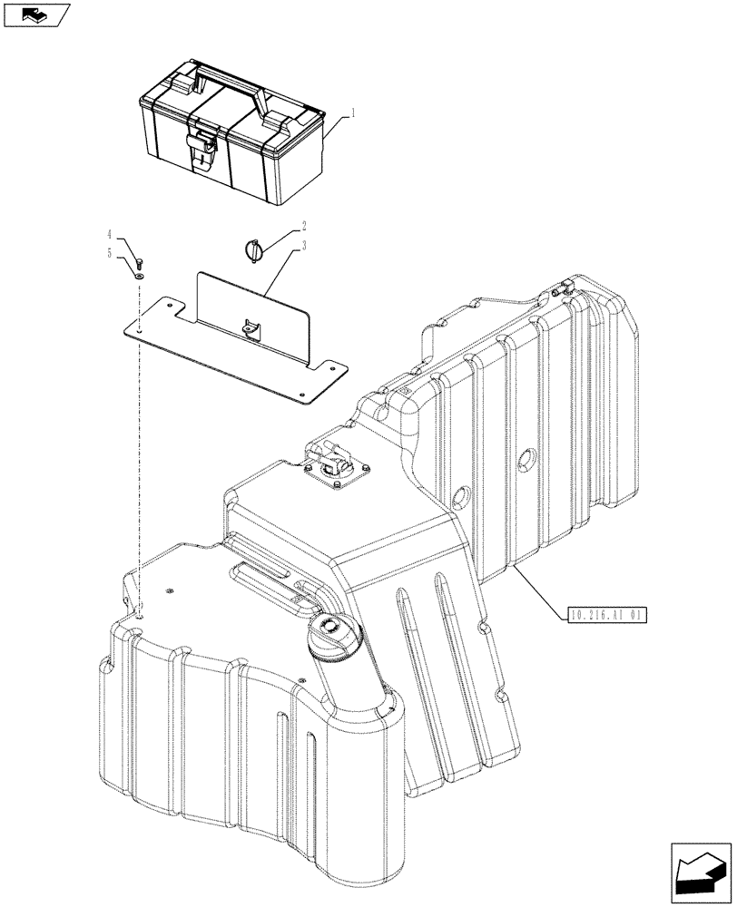 Схема запчастей Case IH FARMALL 105U - (88.100.AH[02]) - VAR - 331994 - TOOL BOX - END YR 28-JAN-2013 (88) - ACCESSORIES