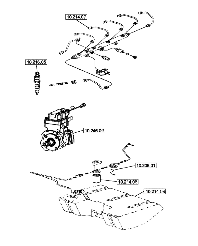 Схема запчастей Case IH 2577 - (00.000.10[03]) - PICTORIAL INDEX - ENGINE - FUEL SYSTEM (00) - GENERAL & PICTORIAL INDEX