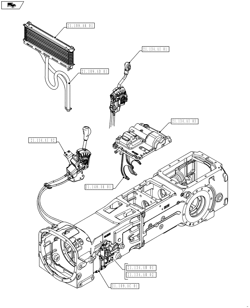 Схема запчастей Case IH FARMALL 115U - (21.000.00[02]) - SECTION INDEX - TRANSMISSION (21) - TRANSMISSION