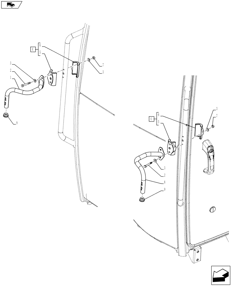 Схема запчастей Case IH FARMALL 115U - (55.404.BS[05]) - STD + VAR - 331714, 390713 - WORKING LIGHT, SUPPORT, WORKING LIGHT, ISO (55) - ELECTRICAL SYSTEMS