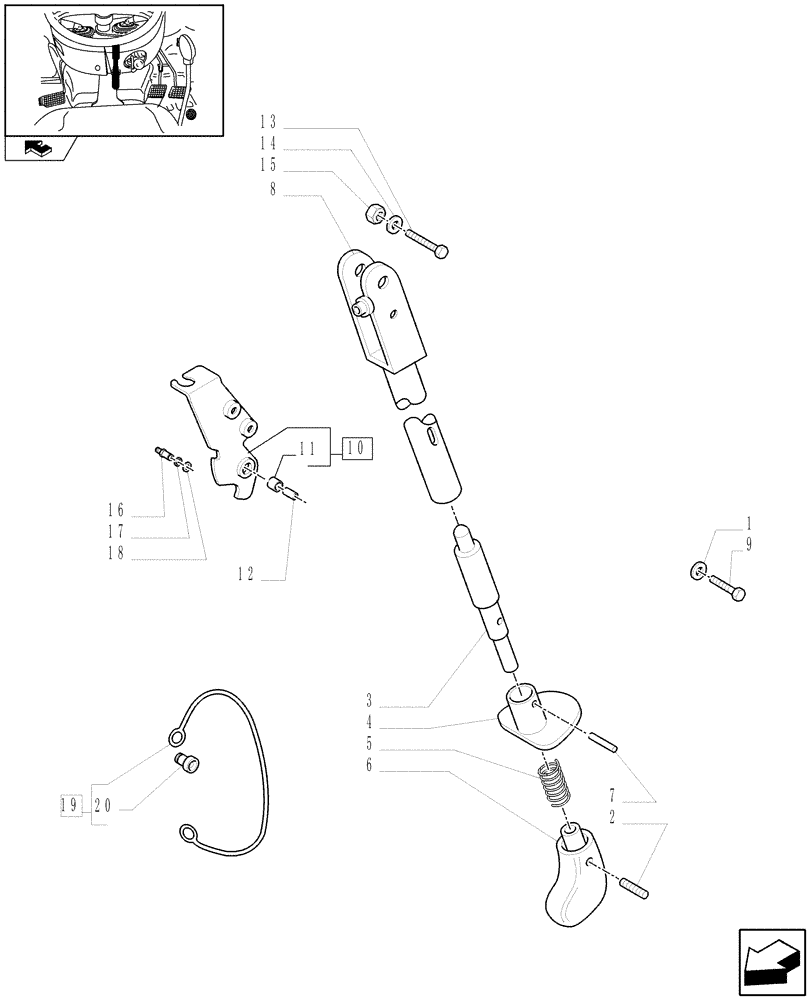 Схема запчастей Case IH FARMALL 95C - (1.92.26/02) - FRONT AXLE WITH EL.HYDR. DIFF. LOCK (40 KM/H) FOR FRONT HPL - PTO CONTROL (VAR.332323) (10) - OPERATORS PLATFORM/CAB