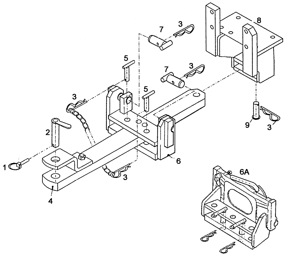 Схема запчастей Case IH C55 - (09C-19[01]) - DRAWBAR STORAGE (09) - CHASSIS/ATTACHMENTS