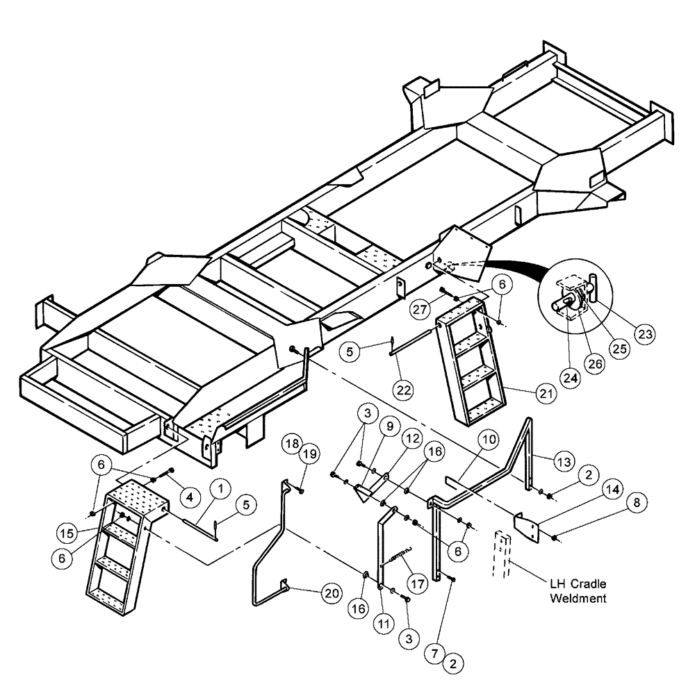 Схема запчастей Case IH PATRIOT 150 - (04-003) - LADDERS-LH Suspension & Frame