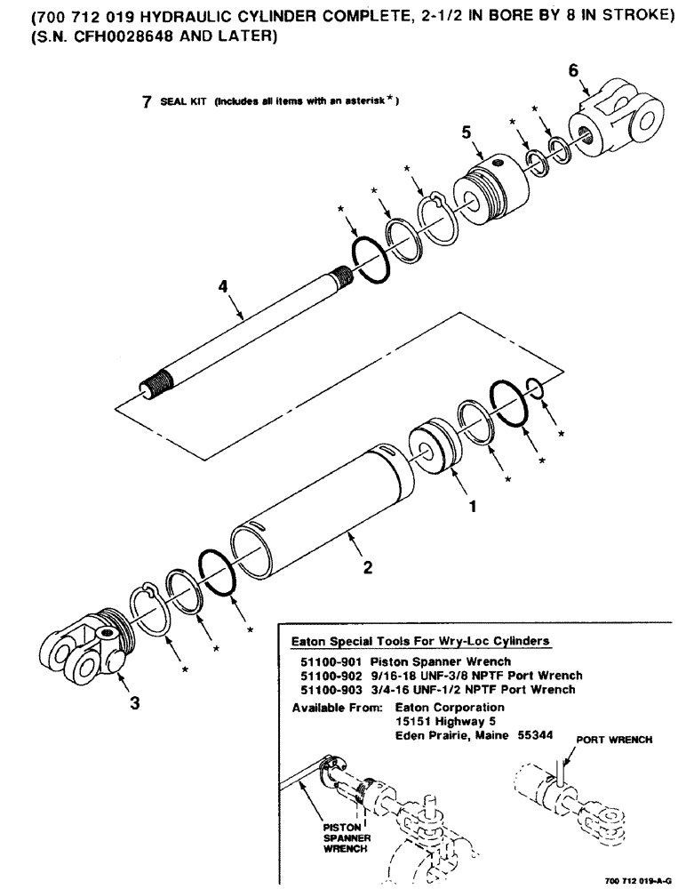Схема запчастей Case IH 8830 - (8-30) - HYDRAULIC CYLINDER ASSEMBLY, FLOTATION, RIGHT, 700712019 HYDRAULIC CYLINDER COMPLETE (08) - HYDRAULICS
