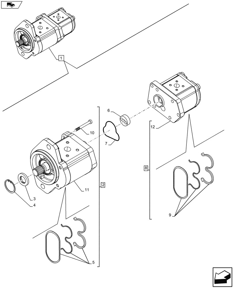 Схема запчастей Case IH FARMALL 115U - (35.104.AA[03]) - VAR - 331690 - HYDRAULIC PUMP (80L/MIN) - COMPONENTS - END YR 09-MAR-2013 (35) - HYDRAULIC SYSTEMS
