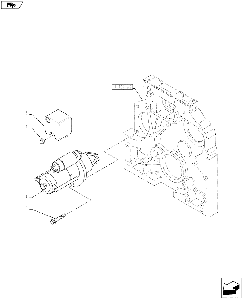 Схема запчастей Case IH F4CE9487N J603 - (55.201.AE) - STARTER MOTOR (55) - ELECTRICAL SYSTEMS