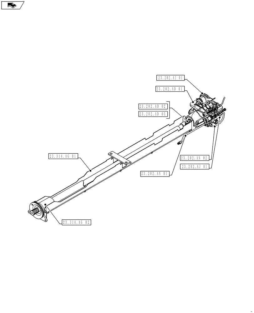 Схема запчастей Case IH FARMALL 105U - (23.000.00) - SECTION INDEX - 4WD LINES (23) - FOUR WHEEL DRIVE SYSTEM