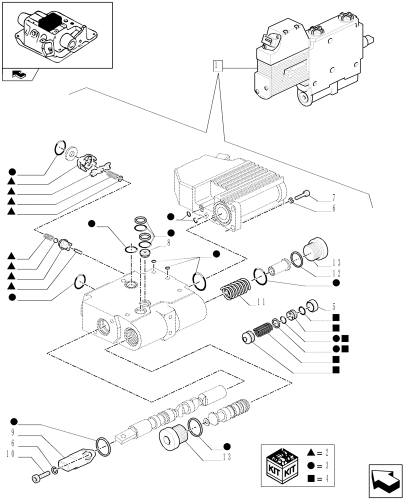 Схема запчастей Case IH PUMA 140 - (1.82.7/01C) - ELECTRONIC CONTROL VALVE - BREAKDOWN (07) - HYDRAULIC SYSTEM