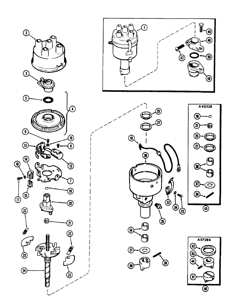 Схема запчастей Case IH 1060 - (440) - 24507 DISTRIBUTOR, (284) SPARK IGNITION ENGINE, WITH CAMSHAFT DRIVE OIL PUMP (55) - ELECTRICAL SYSTEMS