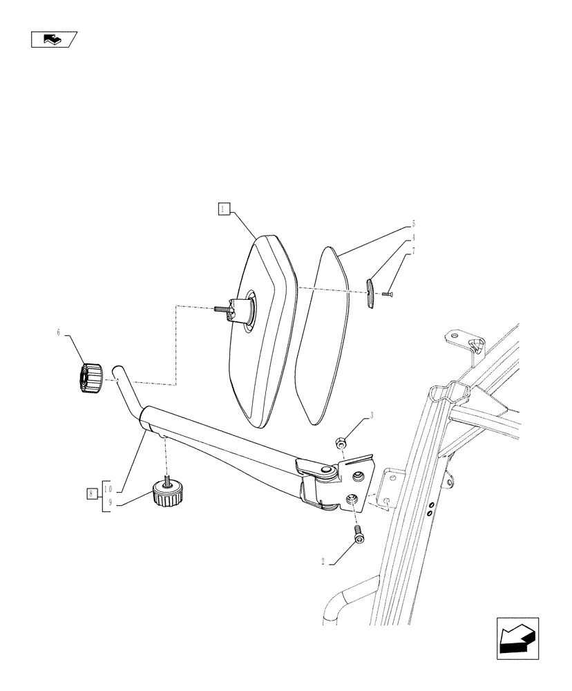 Схема запчастей Case IH FARMALL 115U - (90.118.BM[03]) - VAR - 330879 - TELESCOPIC EXTERNAL REAR VIEW MIRROR (90) - PLATFORM, CAB, BODYWORK AND DECALS