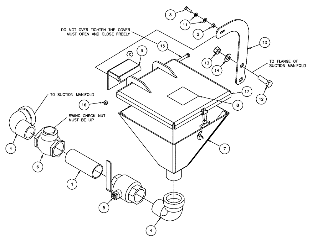 Схема запчастей Case IH FLX610 - (05-043) - CHEMICAL EDUCTOR GROUP Liquid Plumbing