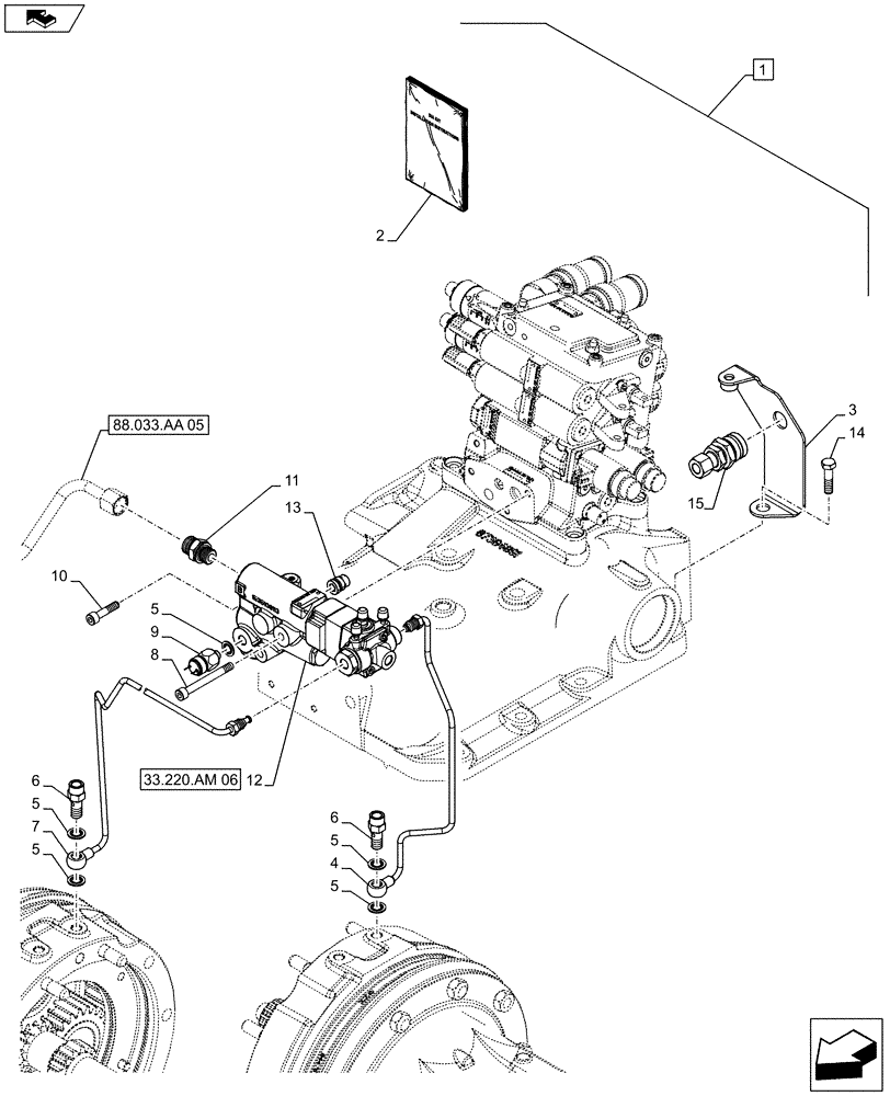 Схема запчастей Case IH FARMALL 105U - (88.033.AA[06]) - DIA KIT, TRAILER BRAKE VALVE (88) - ACCESSORIES