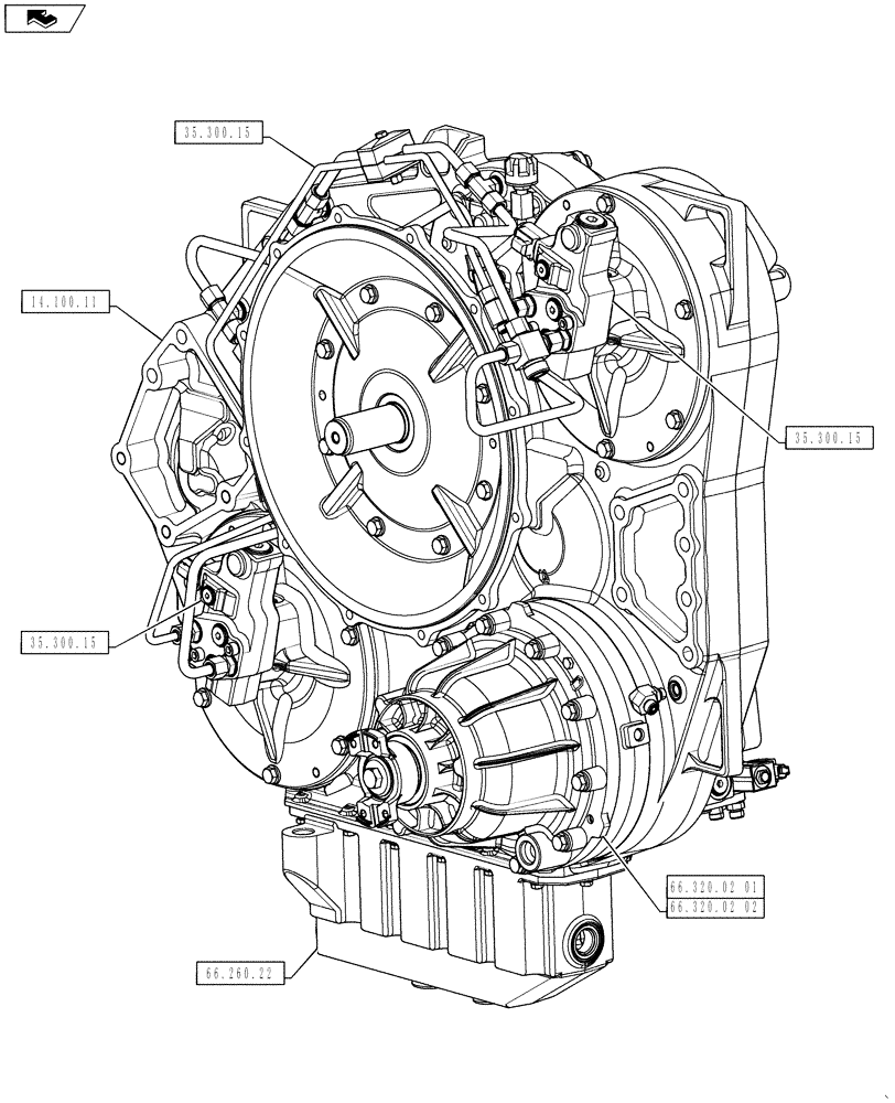 Схема запчастей Case IH 7120 - (14.000.00) - SECTION INDEX - LIVE PTO (14) - MAIN GEARBOX & DRIVE