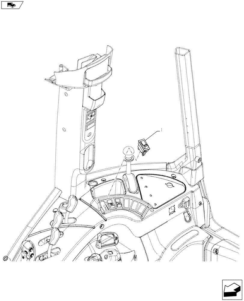Схема запчастей Case IH FARMALL 115U - (55.541.AA[01]) - STD + VAR - 332717, 391713, 391756 - SWITCH, 4WD, NA (55) - ELECTRICAL SYSTEMS