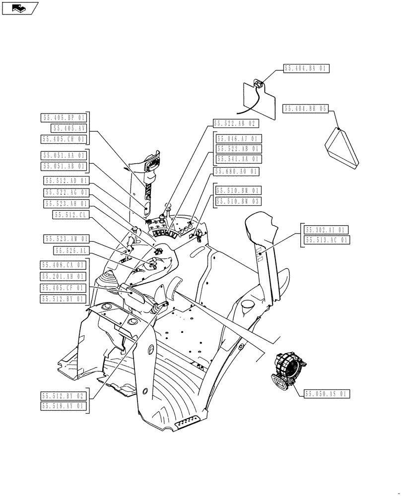 Схема запчастей Case IH FARMALL 115U - (55.000.00[04]) - SECTION INDEX - ELECTRICAL SYSTEMS (55) - ELECTRICAL SYSTEMS