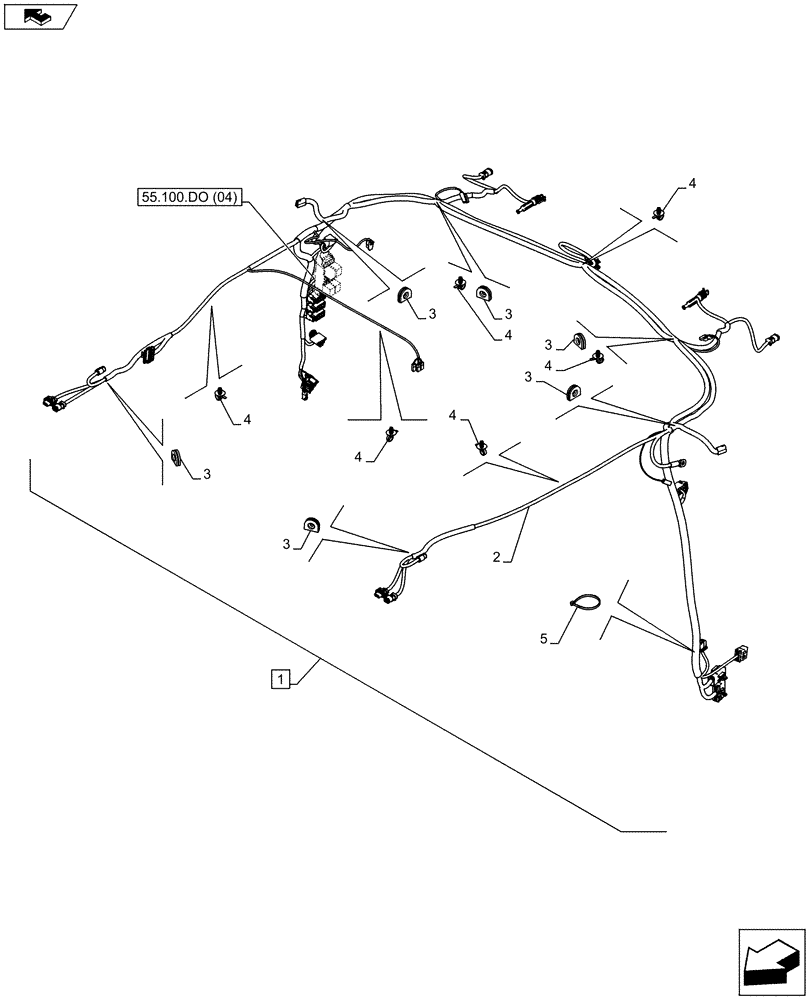 Схема запчастей Case IH FARMALL 105U - (55.510.AH[01]) - STD + VAR - 391754 - CAB MAIN WIRE HARNESS, ISO - END YR 18-JUN-2013 (55) - ELECTRICAL SYSTEMS