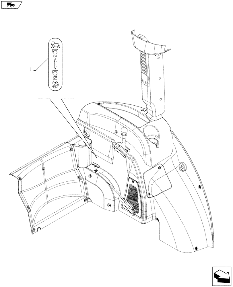 Схема запчастей Case IH FARMALL 115U - (90.108.AA[06]) - VAR - 331819 - DECAL, PTO, ISO (90) - PLATFORM, CAB, BODYWORK AND DECALS
