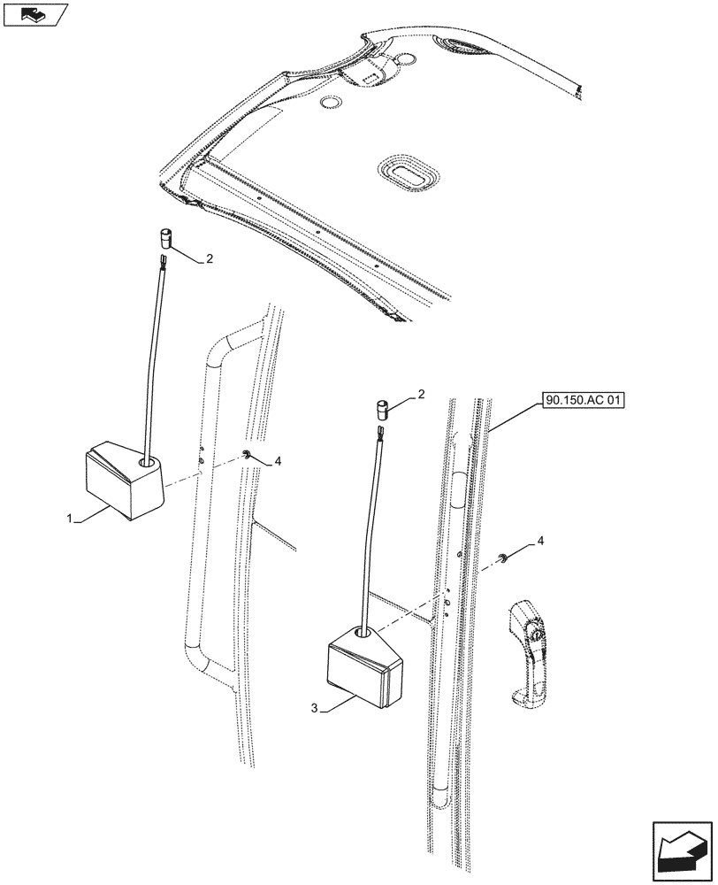 Схема запчастей Case IH FARMALL 115U - (55.404.BB[01]) - STD + VAR - 331714, 335717, 336717, 390713 - INDICATOR LIGHT, ISO (55) - ELECTRICAL SYSTEMS