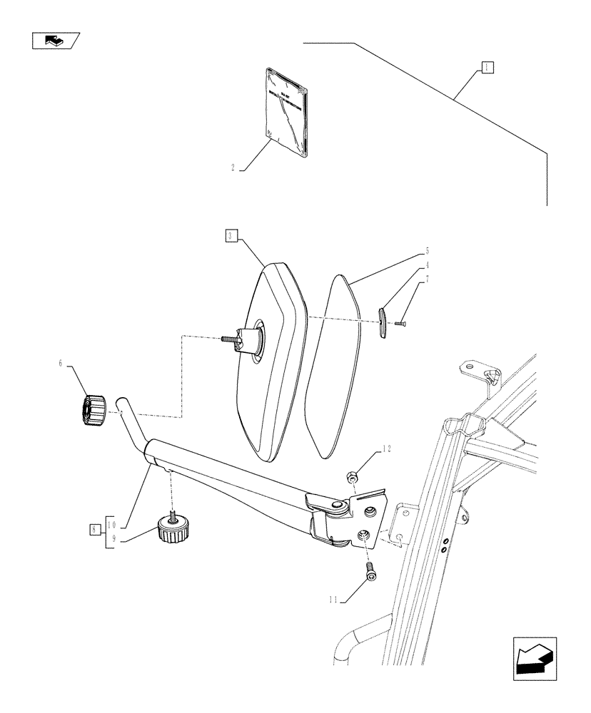Схема запчастей Case IH FARMALL 105U - (88.090.AA[04]) - DIA KIT, 2 TELESCOPIC REAR VIEW MIRROR (88) - ACCESSORIES