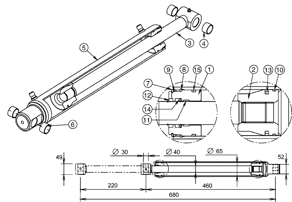 Схема запчастей Case IH L740 - (35.100.BI[02]) - MULTIBENNE HYDRAULIC LIFT CYLINDER (35) - HYDRAULIC SYSTEMS