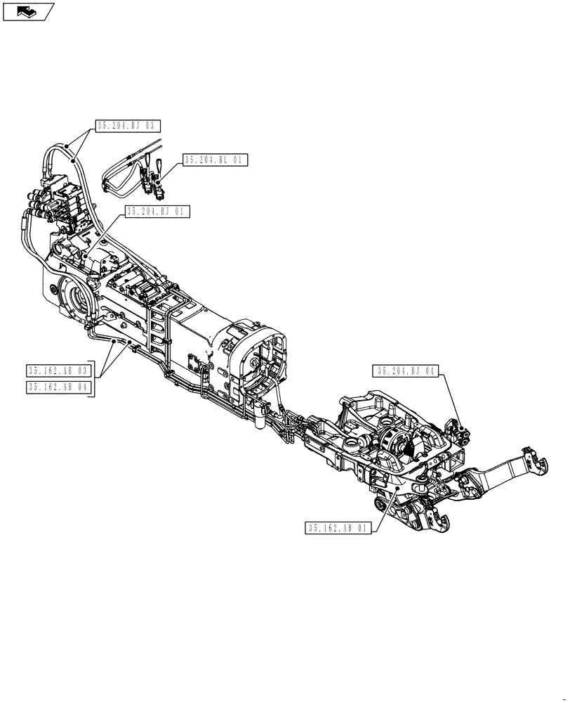 Схема запчастей Case IH FARMALL 115U - (00.000.35[02]) - PICTORIAL INDEX - HYDRAULIC SYSTEMS (00) - GENERAL & PICTORIAL INDEX