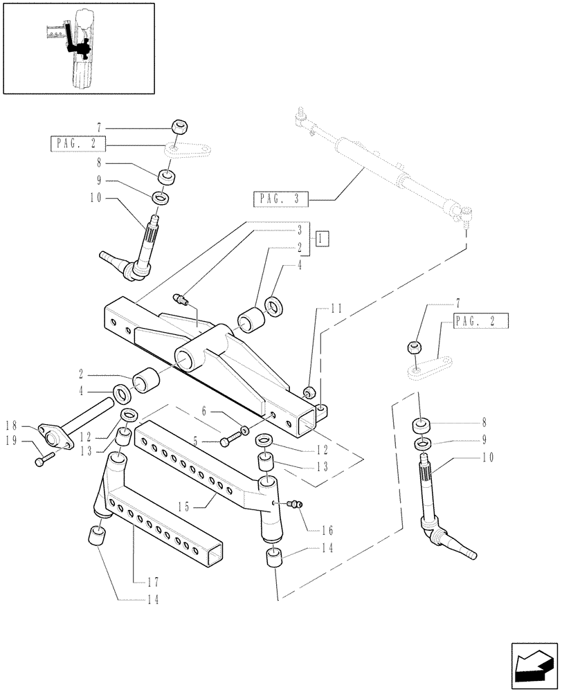 Схема запчастей Case IH MAXXUM 100 - (1.41.0/01[01]) - 2WD HEAVY DUTY FRONT AXLE - BODY (VAR.330407) (04) - FRONT AXLE & STEERING