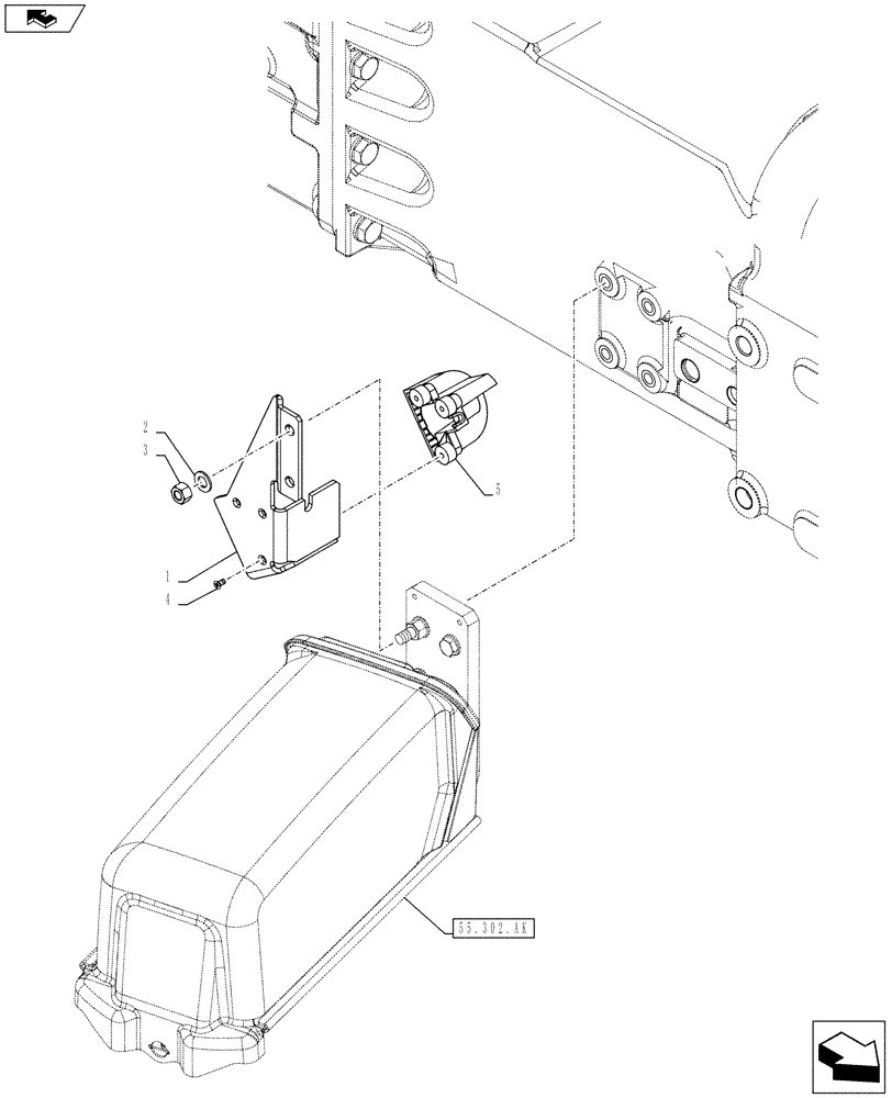 Схема запчастей Case IH FARMALL 105U - (55.680.AO[01]) - VAR - 335703 - RADAR, ISO (55) - ELECTRICAL SYSTEMS