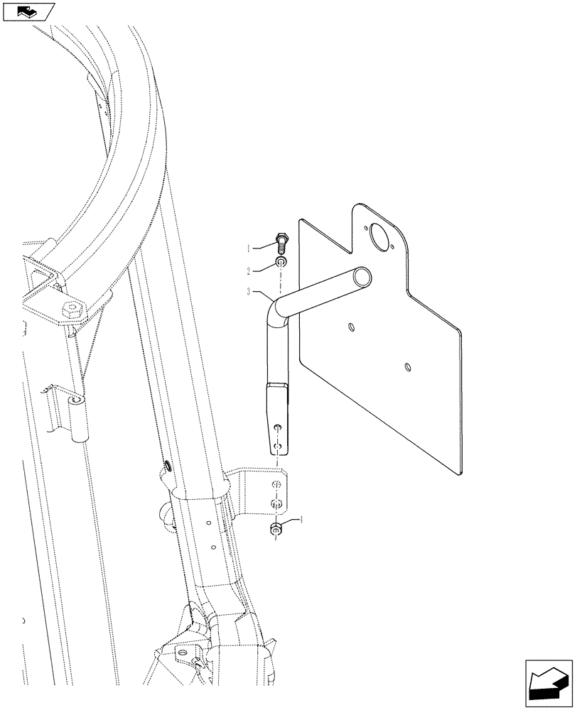 Схема запчастей Case IH FARMALL 105U - (88.100.AC[02]) - VAR - 332958 - LICENSE PLATE LAMP & SUPPORT, FENDER-MOUNTED, LEFT SIDE, ISO (88) - ACCESSORIES