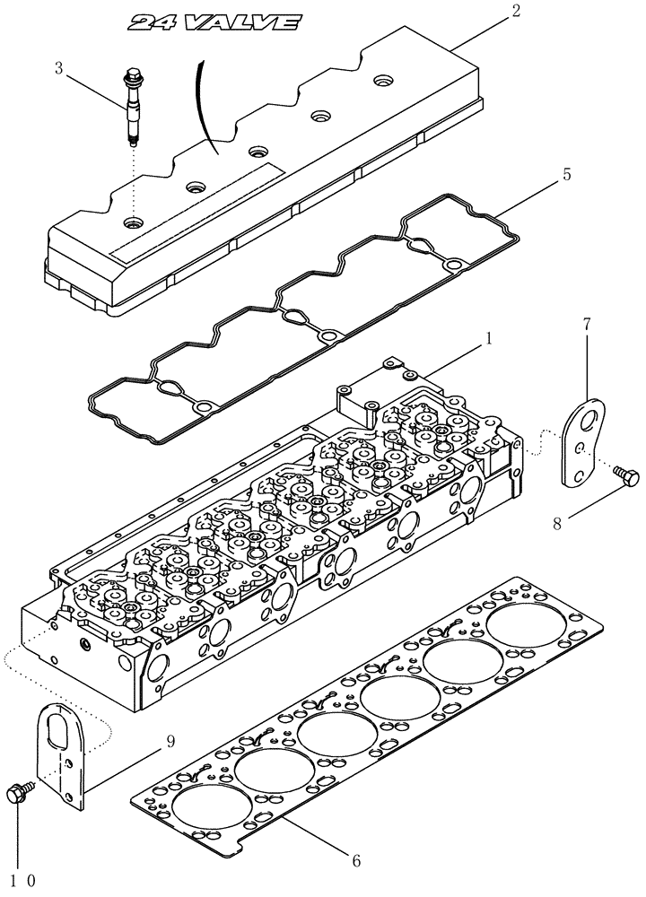 Схема запчастей Case IH MX285 - (02-28) - CYLINDER HEAD - COVER, MX255 AND MX285 (02) - ENGINE