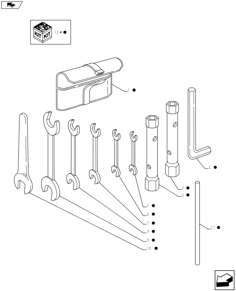 Схема запчастей Case IH FARMALL 105U - (88.100.AG) - VAR - 332996 - TOOL BAG, ISO (88) - ACCESSORIES