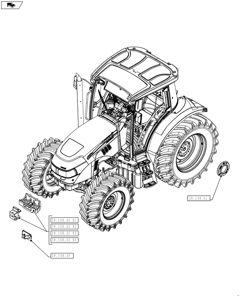 Схема запчастей Case IH FARMALL 105U - (39.000.00) - SECTION INDEX - FRAMES AND BALLASTING (39) - FRAMES AND BALLASTING