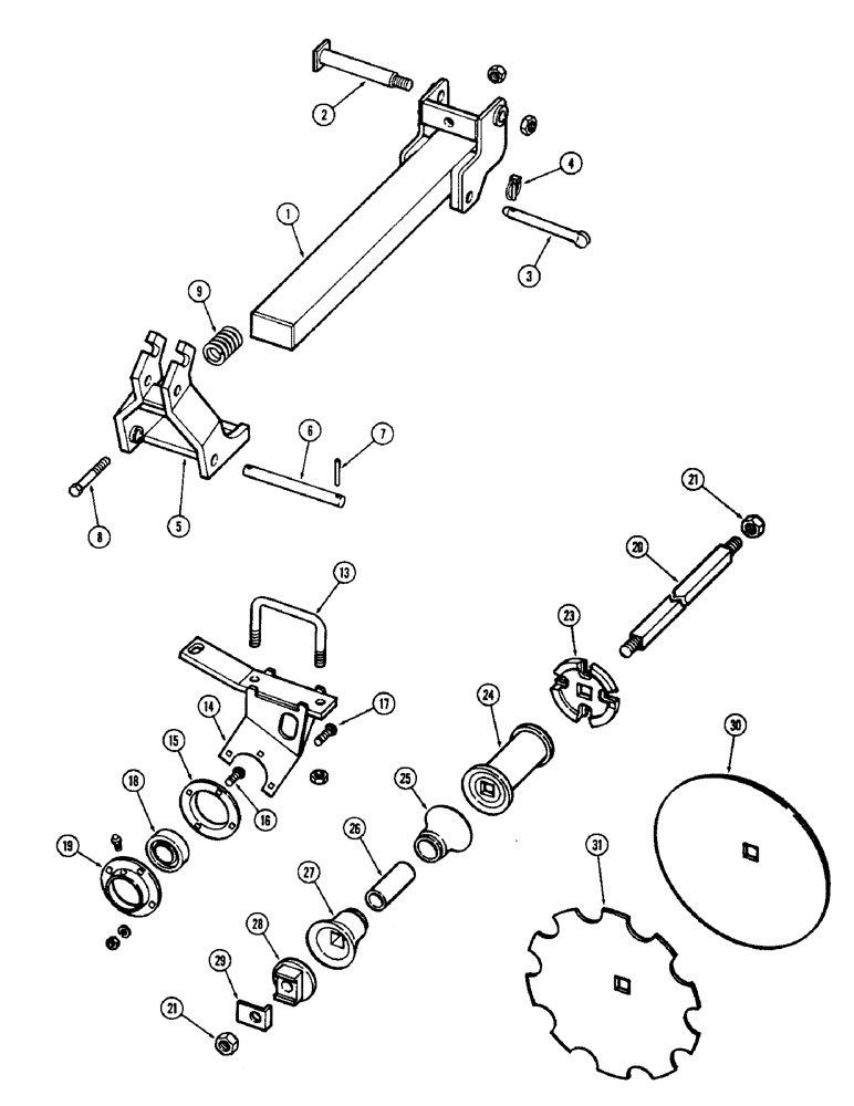 Схема запчастей Case IH F21H - (116) - 7 BLADE WING GANG, FRONT RIGHT, 7 INCH SPACING, F21H, F21H-7-242 