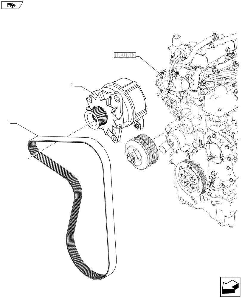 Схема запчастей Case IH FARMALL 115U - (55.301.AA[02]) - VAR - 336192 - ALTERNATOR, ISO (150A) (55) - ELECTRICAL SYSTEMS
