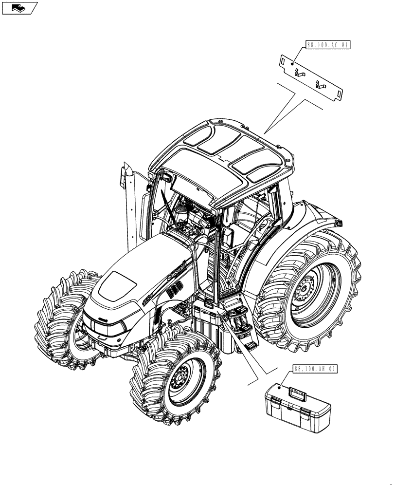 Схема запчастей Case IH FARMALL 105U - (88.000.00) - SECTION INDEX - ACCESSORIES (88) - ACCESSORIES