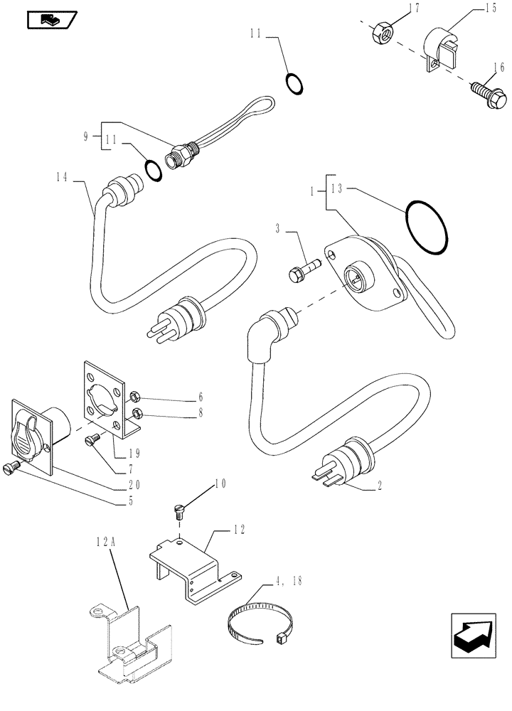 Схема запчастей Case IH MAGNUM 210 - (10.001.03) - ENGINE BLOCK & TRANSMISSION HEATERS (10) - ENGINE