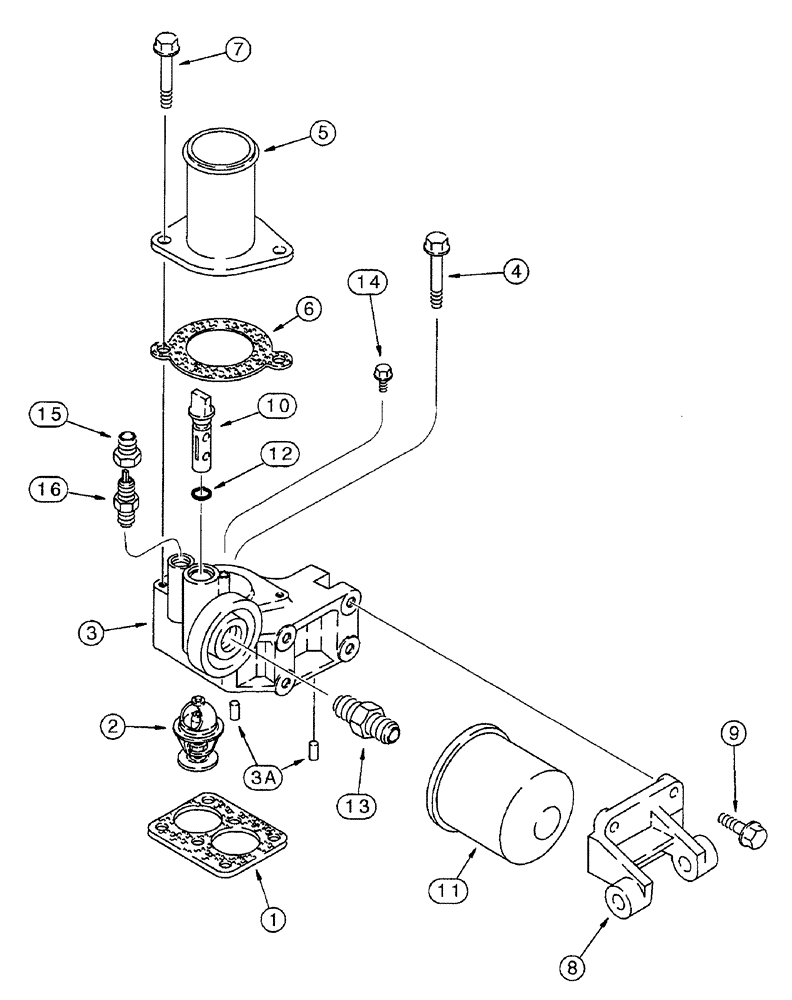 Схема запчастей Case IH 7250 - (2-070) - THERMOSTAT HOUS AND WATER FILTER, 6T-830 AND 6TA-830 EMISSIONS CERT ENG, PIN JJA0064978 AND AFTER (02) - ENGINE