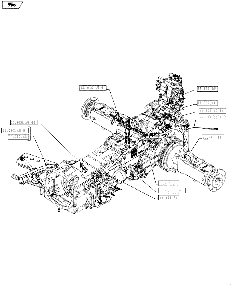 Схема запчастей Case IH FARMALL 115U - (00.000.55[02]) - PICTORIAL INDEX - ELECTRICAL SYSTEMS (00) - GENERAL & PICTORIAL INDEX