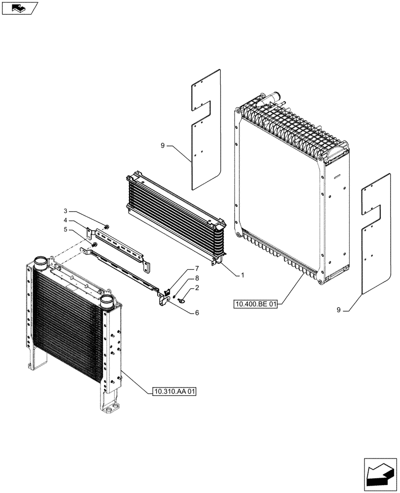 Схема запчастей Case IH FARMALL 115C - (21.109.AK) - VAR - 743524 - OIL COOLER (21) - TRANSMISSION