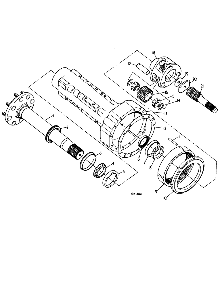 Схема запчастей Case IH 584 - (07-16) - REAR AXLE, CARRIER AND CONNECTIONS (04) - Drive Train