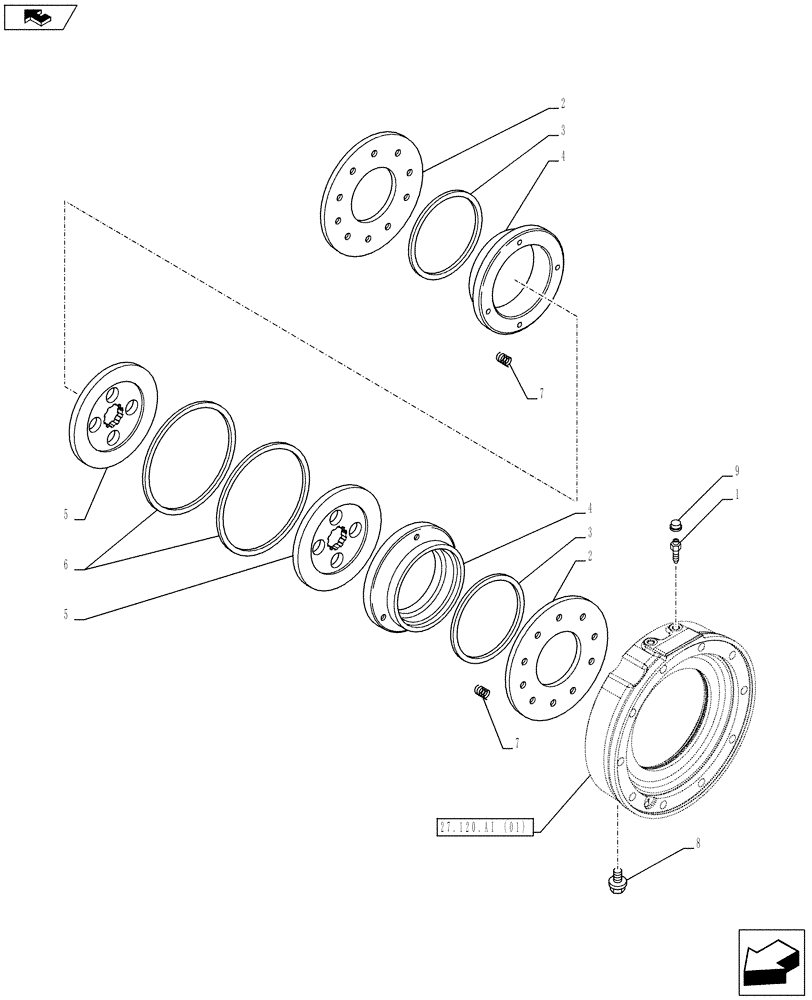 Схема запчастей Case IH FARMALL 115C - (33.202.AK) - VAR - 390411, 333411 - BRAKE DISC (33) - BRAKES & CONTROLS