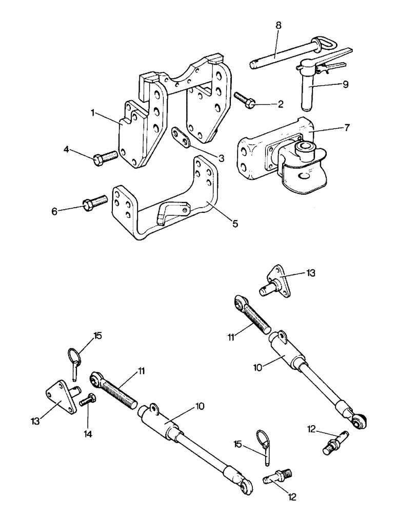Схема запчастей Case IH 990 - (K04-1) - DRAWBARS AND HITCHES, HIGH-HITCH DRAWBAR AND LINKAGE STABILISERS, 990G, 995G, 996G Drawbars & Hitches