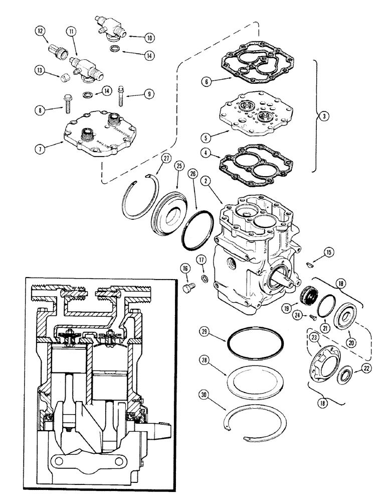 Схема запчастей Case IH 870 - (325C) - TECUMSEH COMPRESSOR (09) - CHASSIS/ATTACHMENTS