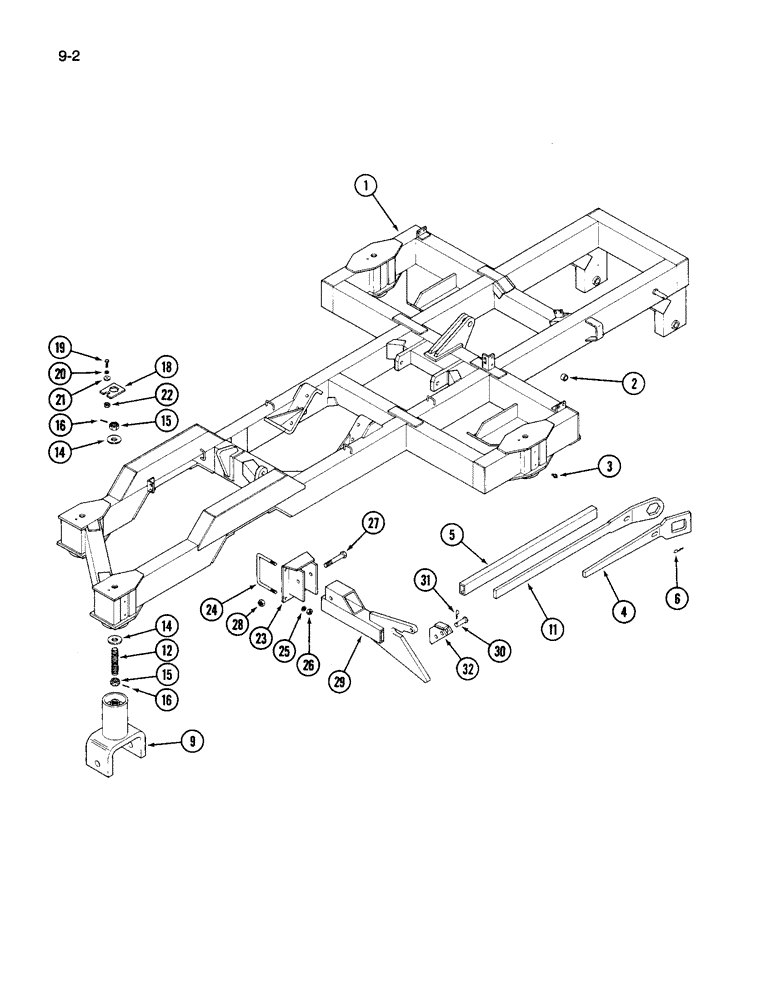 Схема запчастей Case IH 696 - (9-02) - MAIN FRAME (09) - CHASSIS/ATTACHMENTS
