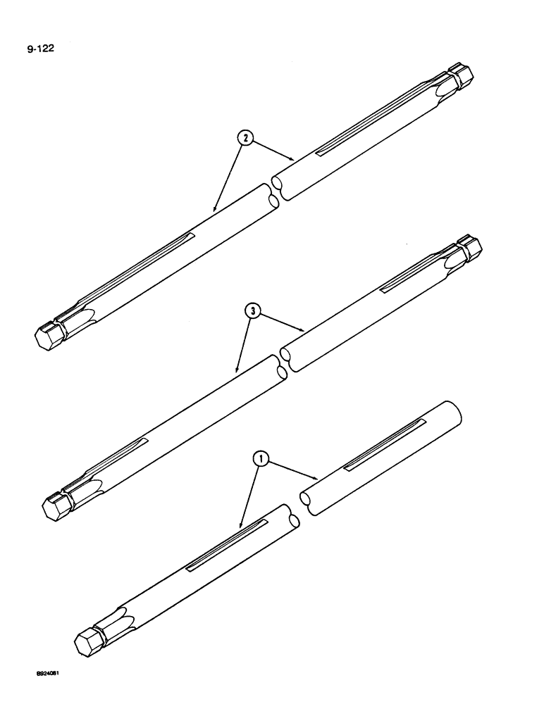 Схема запчастей Case IH 1010 - (9-122) - FEEDER JACKSHAFT, 1420, 1440, 1460 AND 1480 COMBINE (58) - ATTACHMENTS/HEADERS